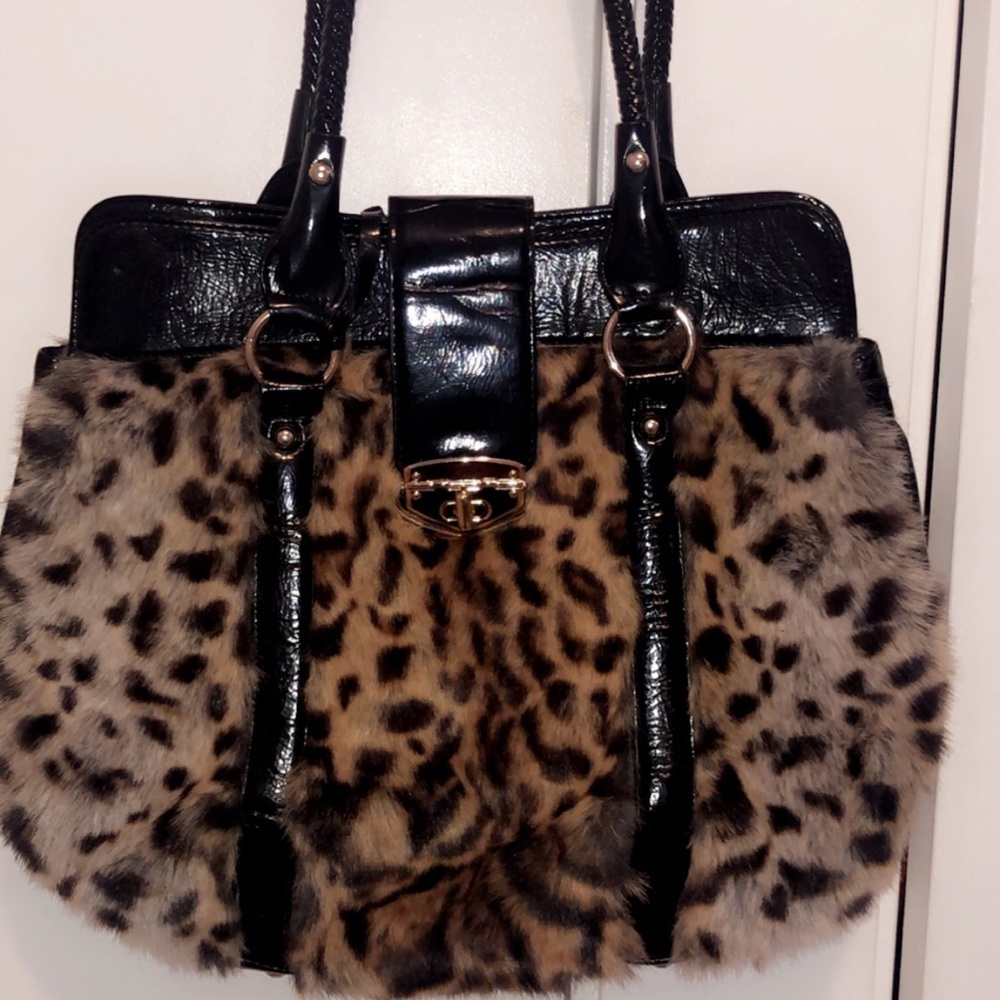 Bebe leopard purse